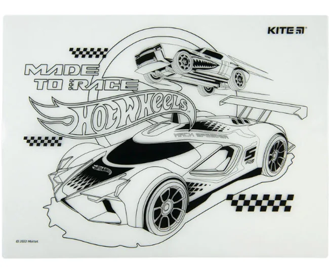 Підкладка-розмальовка Kite "Hot Wheels" 40*30 см — фото 2