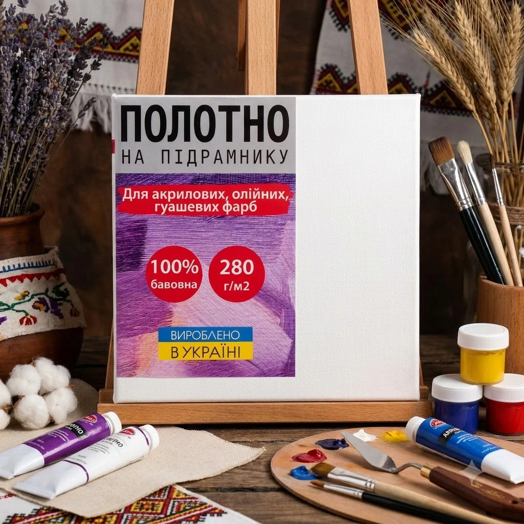 Підрамник 15*15, дрібне зерно, акрил, бавовна, Santi