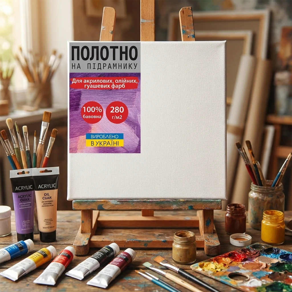 Підрамник 20*20, дрібне зерно, акрил, бавовна, Santi