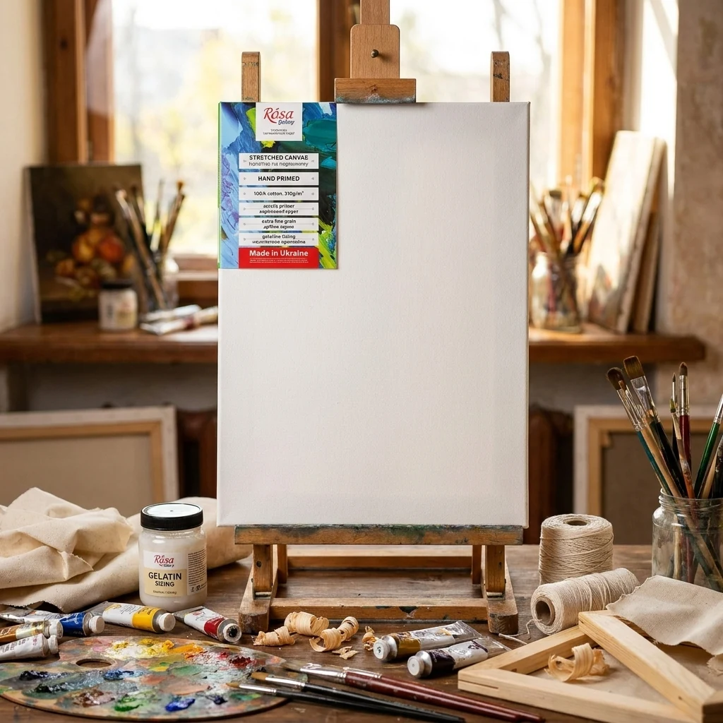 Підрамник 20*30, дрібне зерно, акрил, бавовна (бокове кріплення) Rosa Studio
