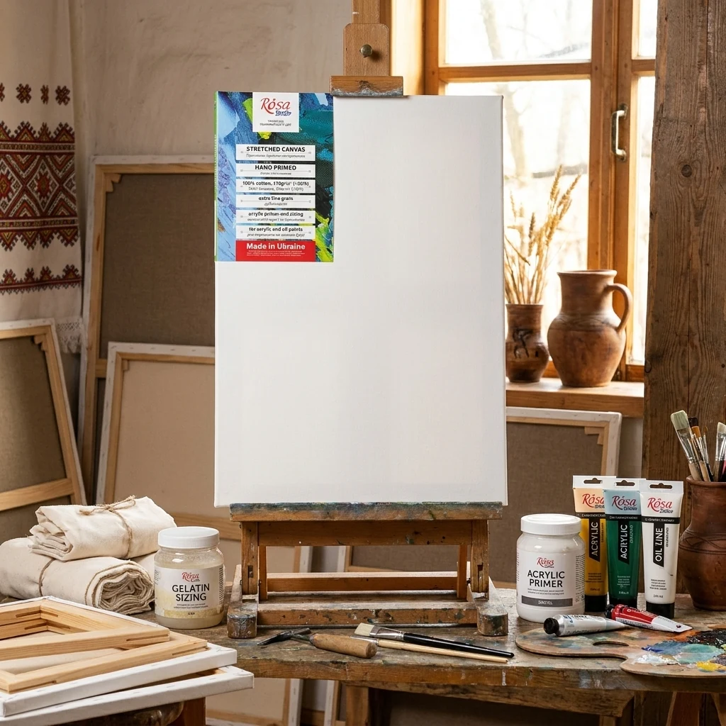 Підрамник 20*40, дрібне зерно, акрил, бавовна, Rosa Studio