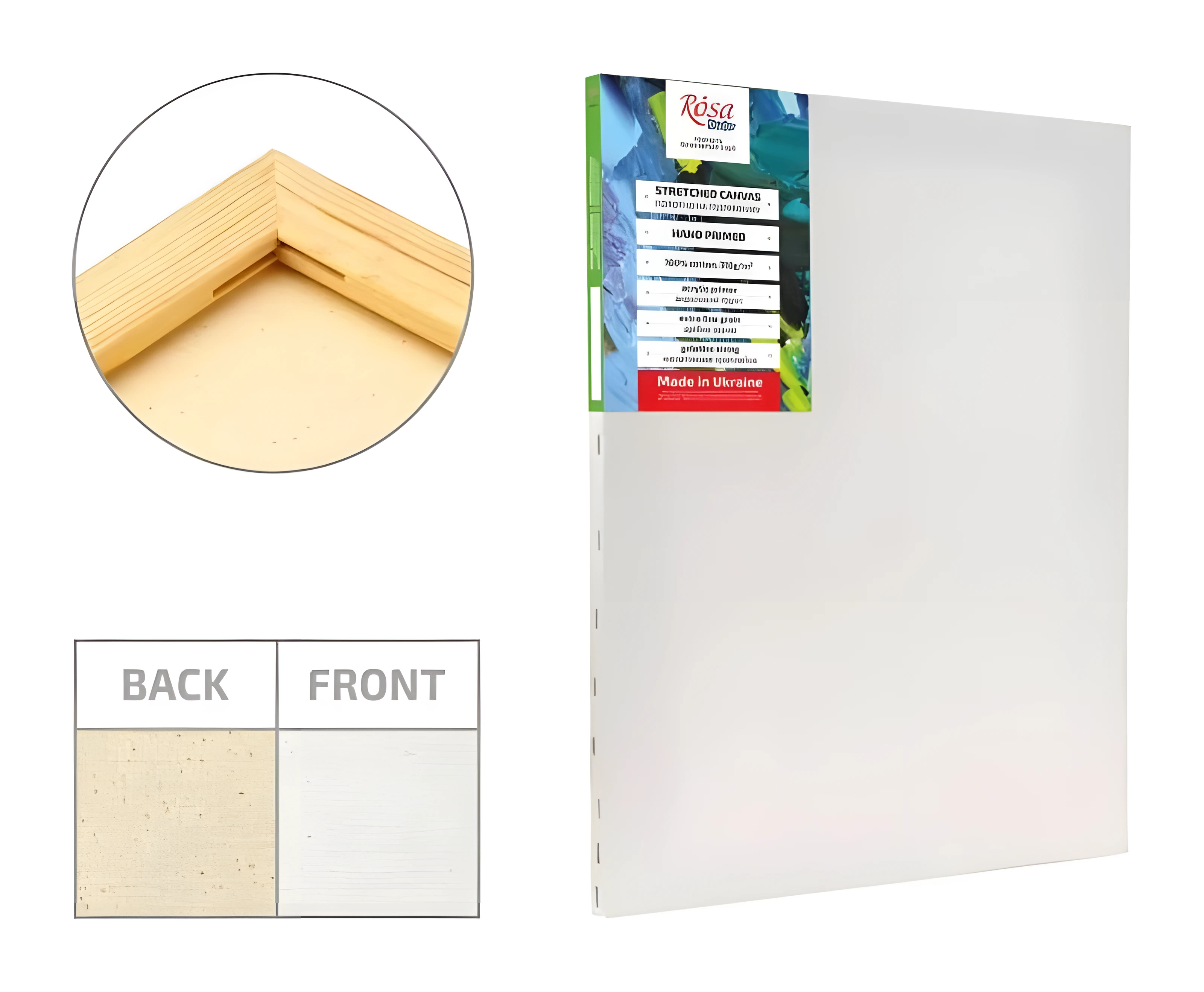 Підрамник 40х60 см дрібне зерно акрил бавовна ROSA Studio