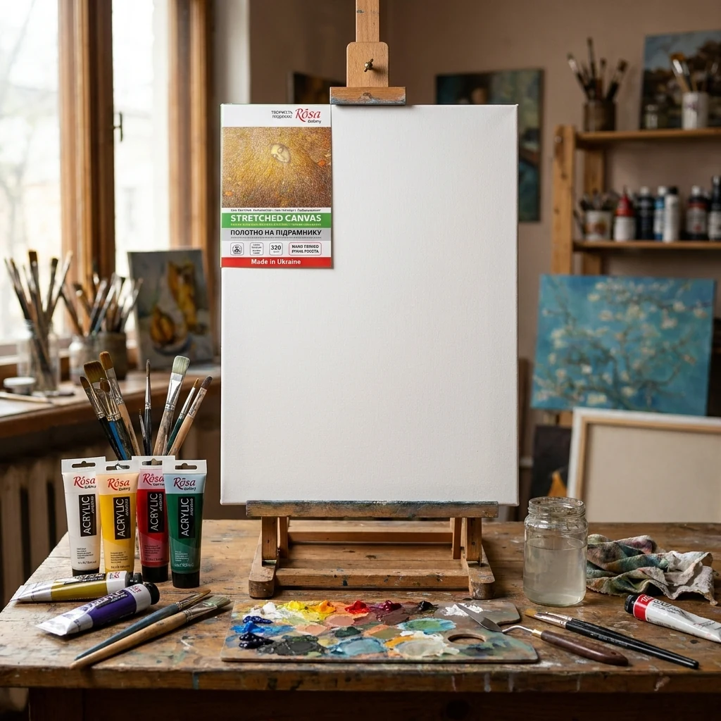 Підрамник 50*50см, дрібне зерно, акрил, бавовна, Rosa Gallery