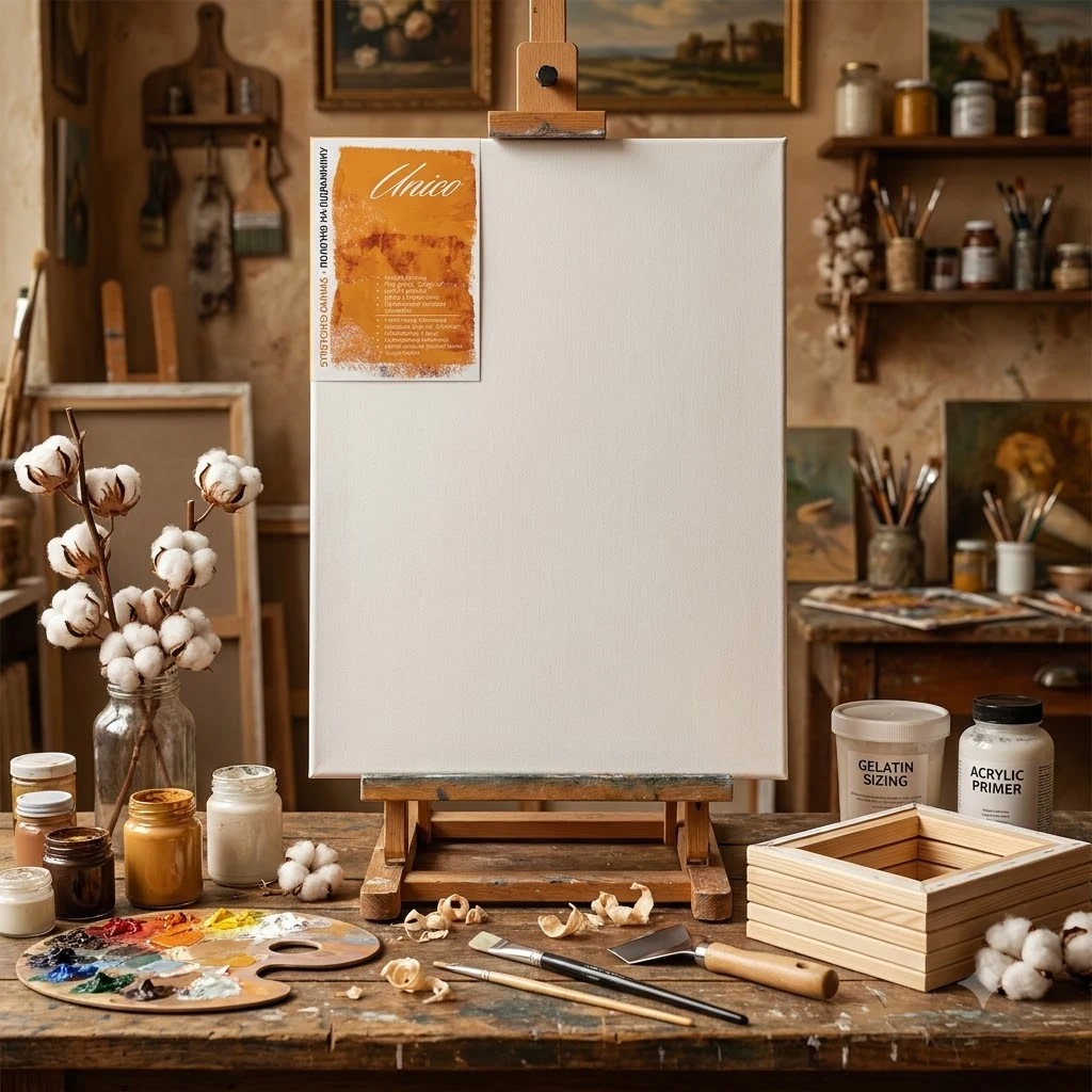 Підрамник 50*70см, середнє зерно, акрил, італійська бавовна, Unico Light