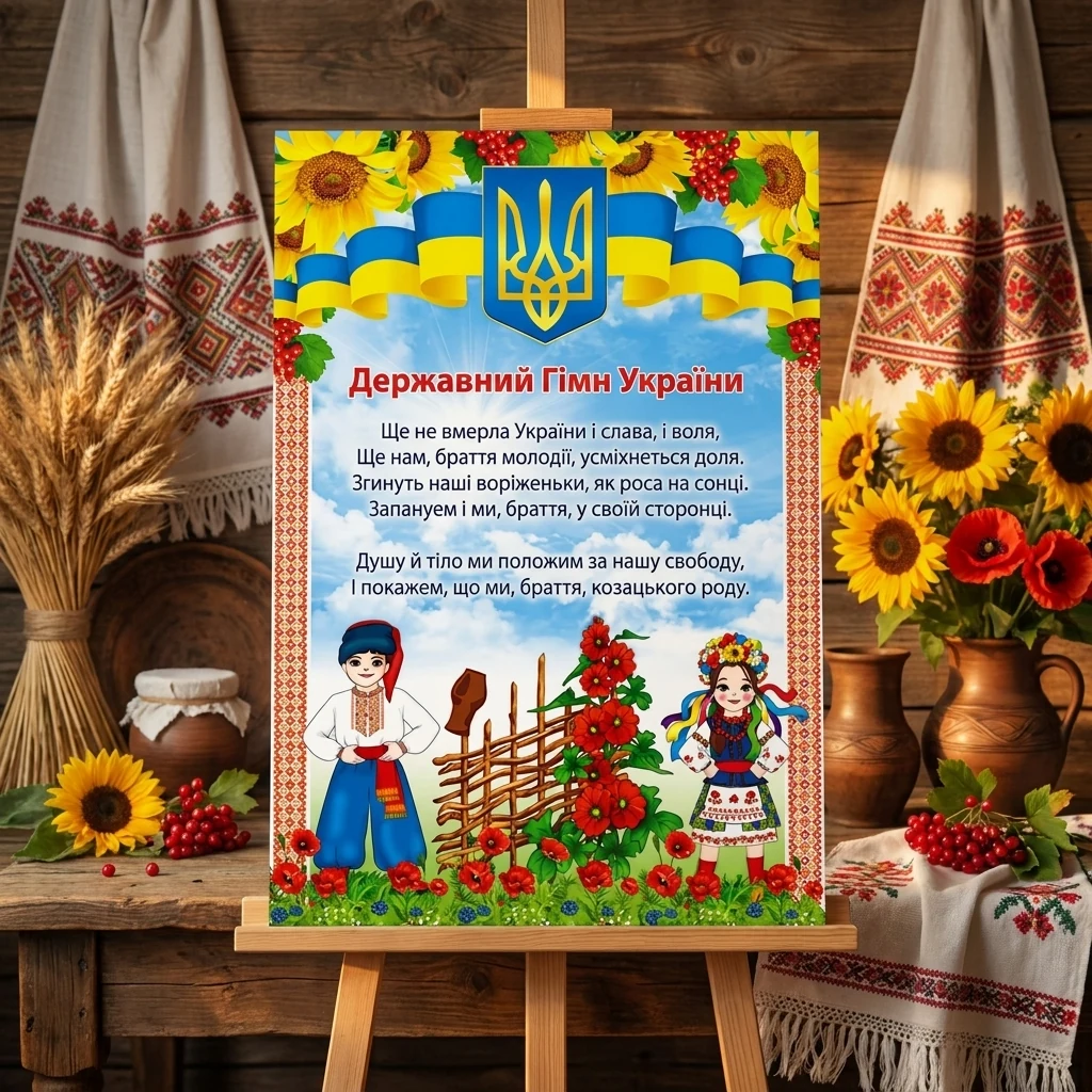 Плакат А2 "Державний гімн України"