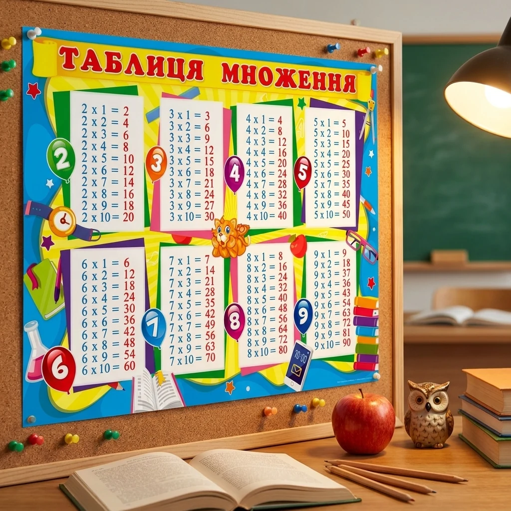 Плакат А2 "Таблиця множення"