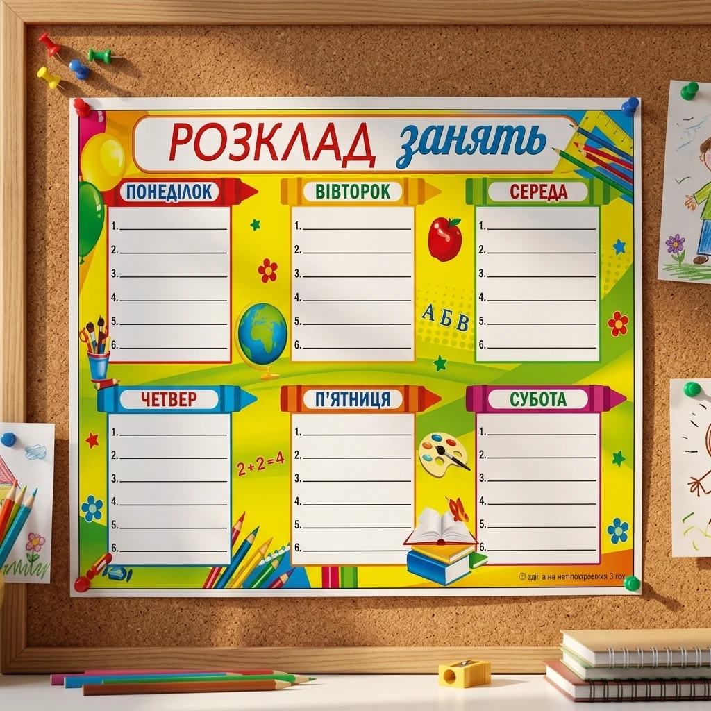 Плакат А4 Розклад уроків