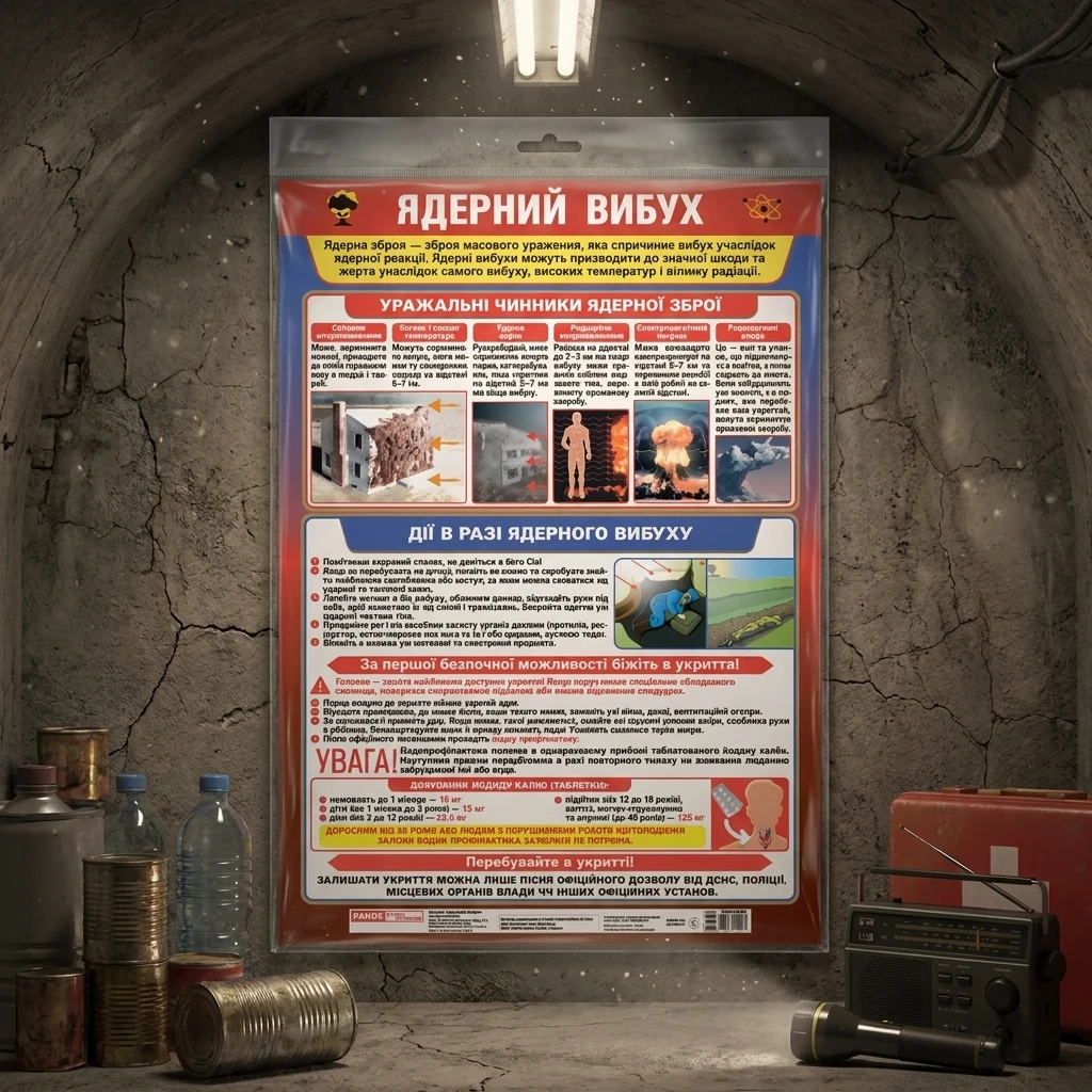 Плакат.Ядерний вибух.100*70 см. Ранок