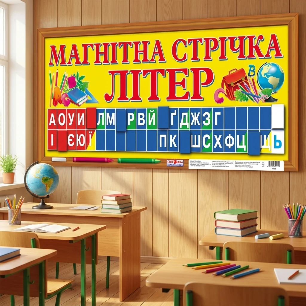 Плакат. Магнітна стрічка "Літери".300х620 мм Ранок — Учбова література