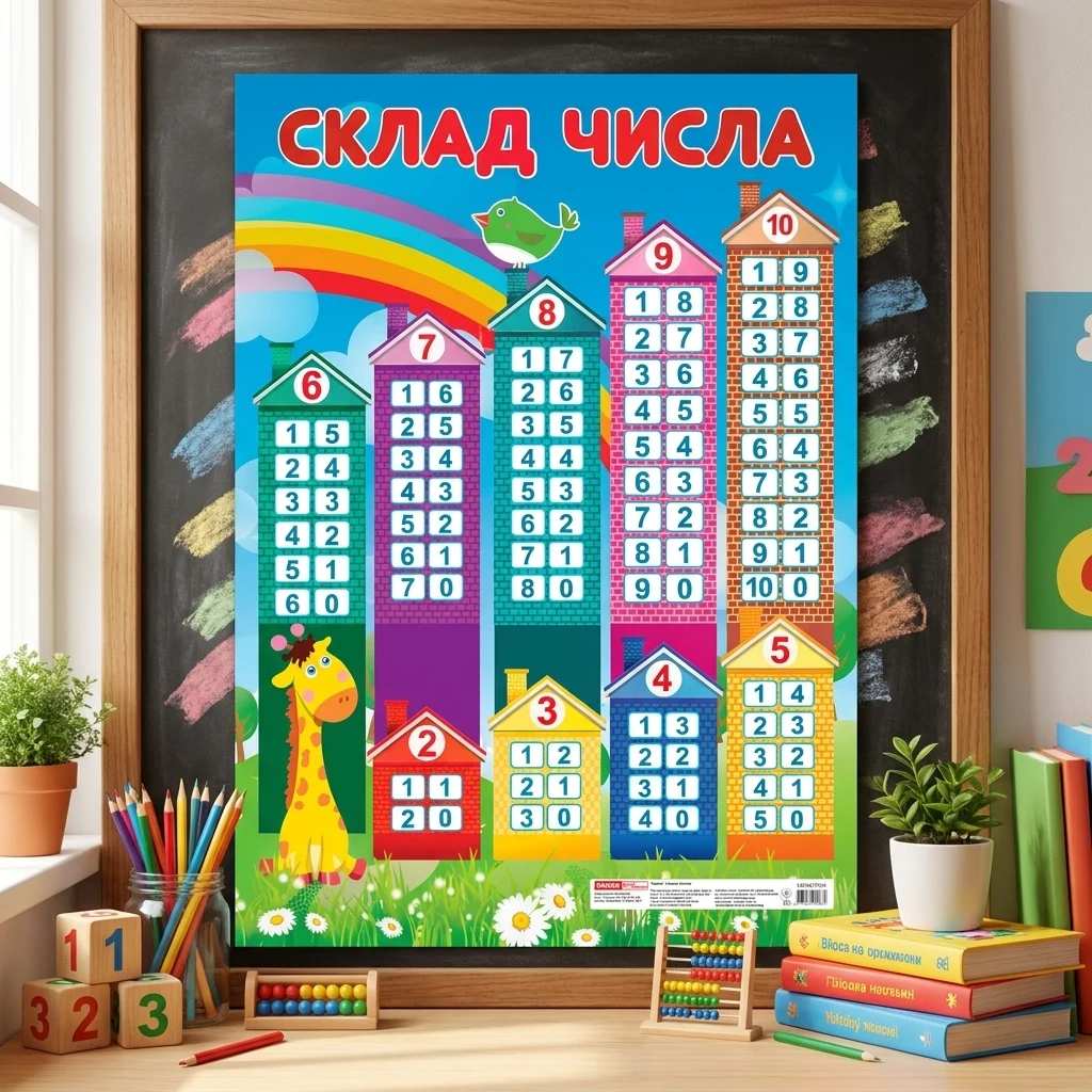 Плакат. Склад числа. 70*50 см
