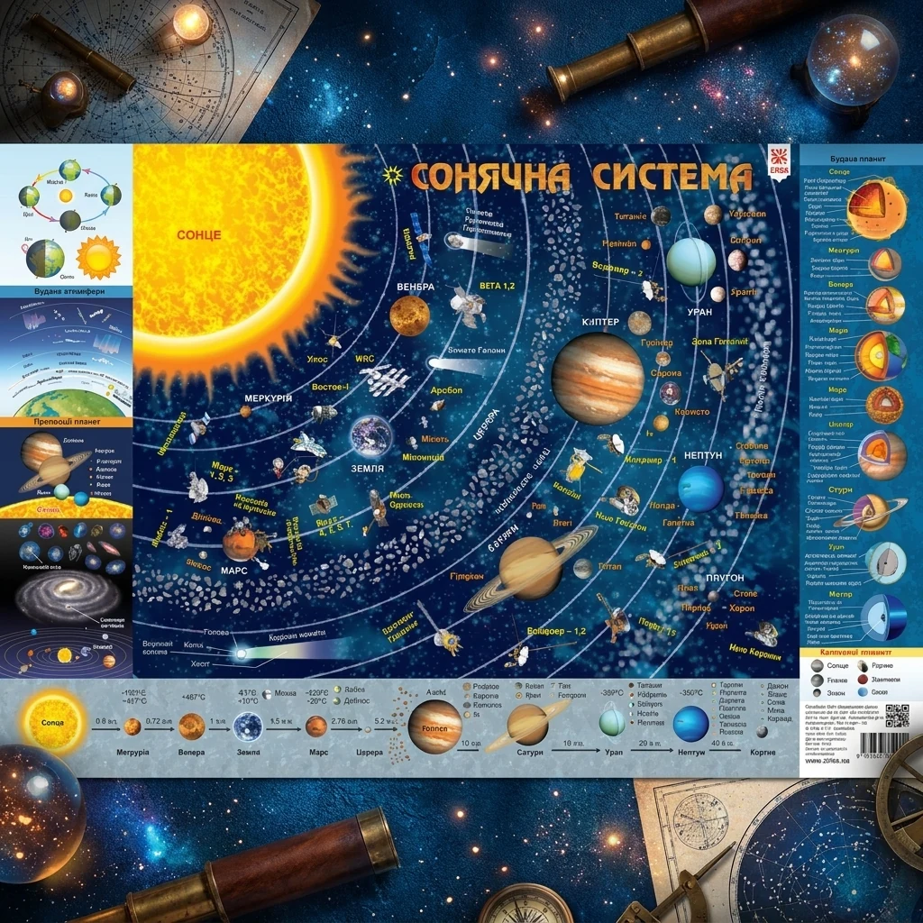Плакат:Сонячна система. 84х60 см. Зірка