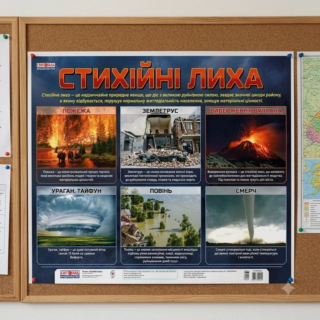 Плакат. Стихійні лиха. 480х680 мм