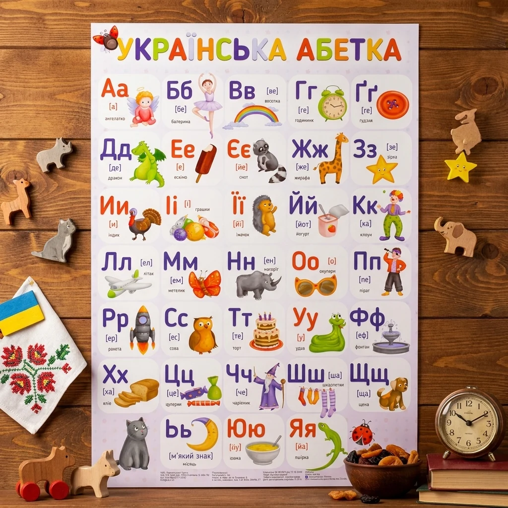 Плакат: Українська абетка.42х59 мм Зірка