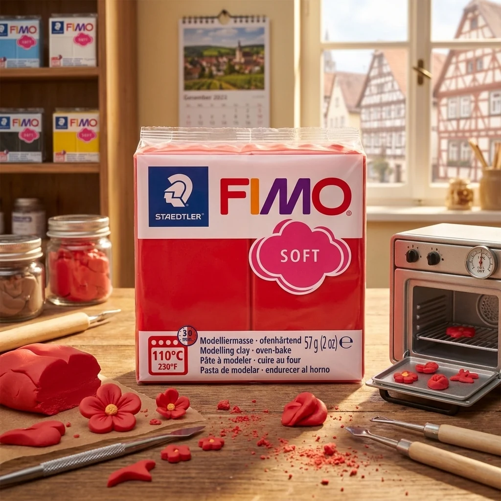 Пластика червона, 57г, "Soft ", Fimo
