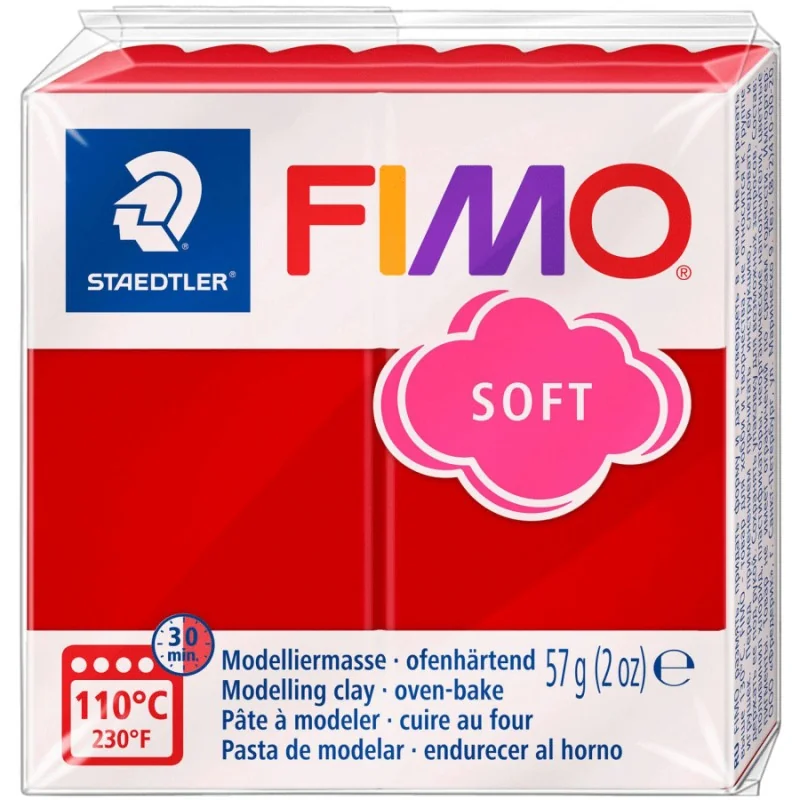 Пластика червона, 57г, "Soft ", Fimo