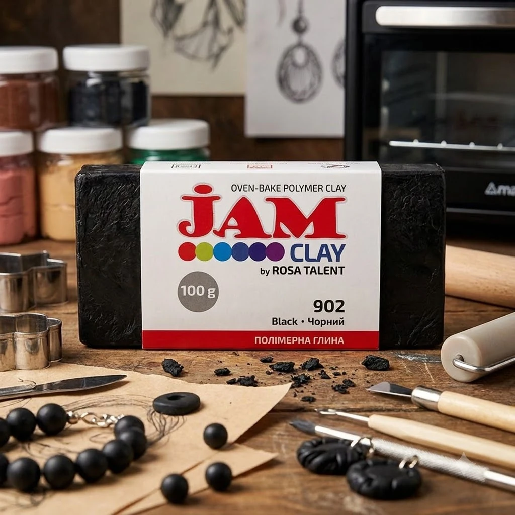 Пластика чорна, 100 г, "Jam Clay", Rosa Talent