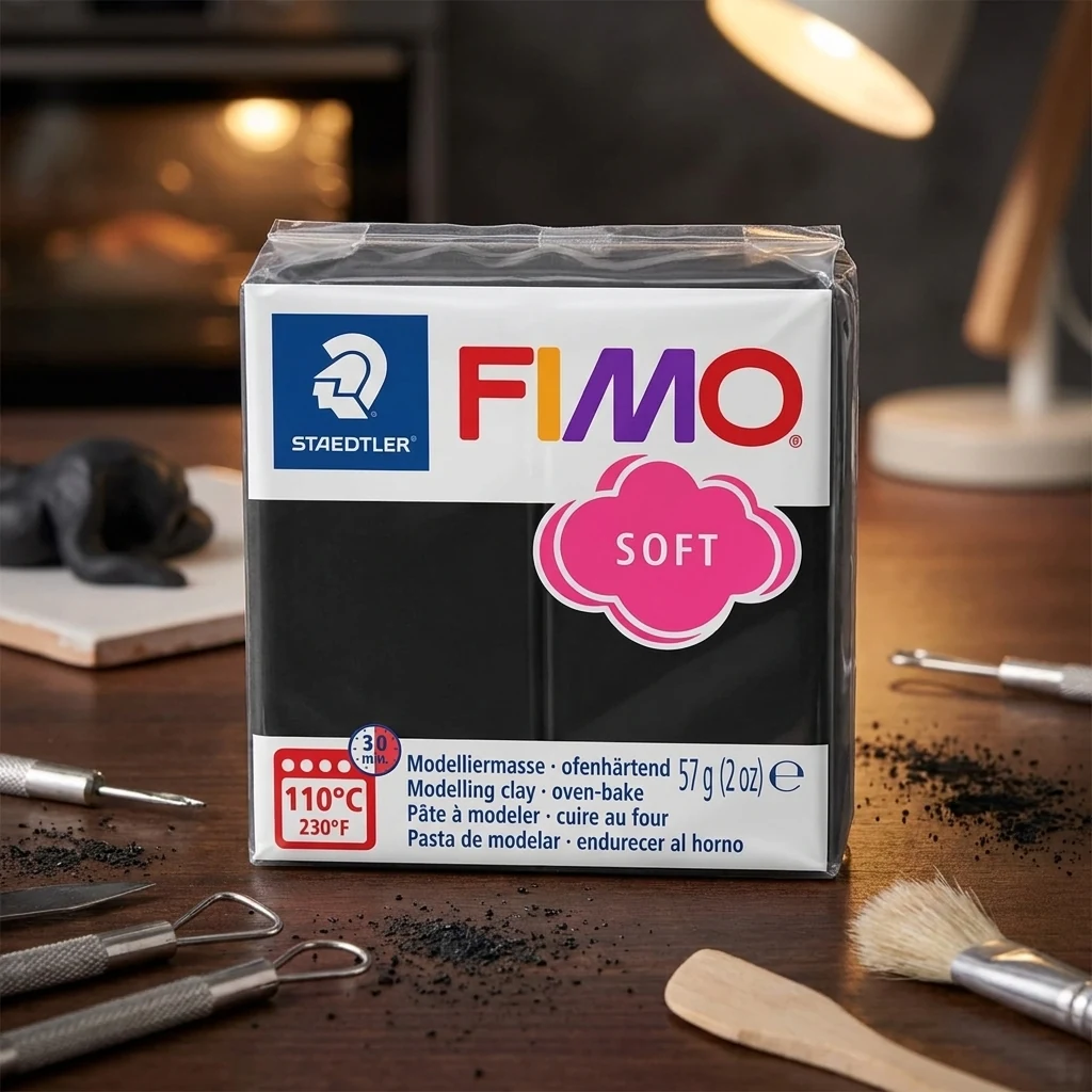 Пластика чорна, 57г, "Soft ", Fimo