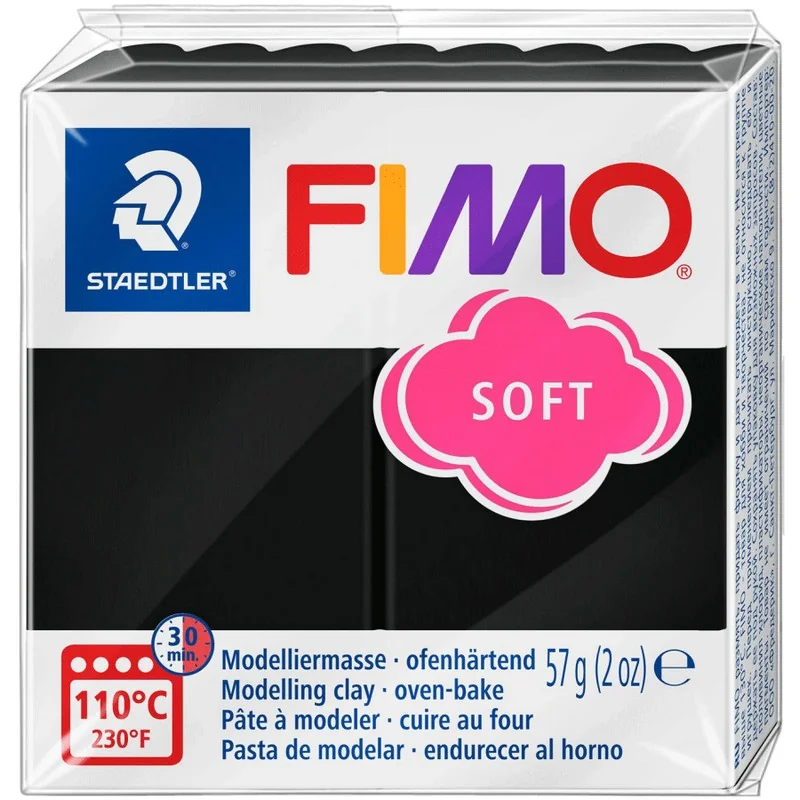 Пластика чорна, 57г, "Soft ", Fimo