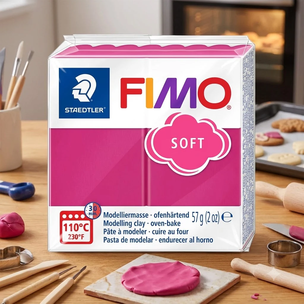 Пластика малинова, 57г, "Soft ", Fimo