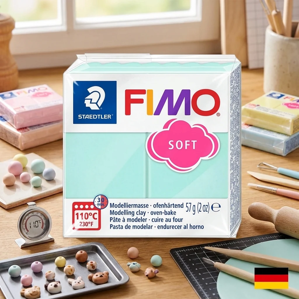 Пластика м'ятна пастельна, 57г, "Soft", Fimo