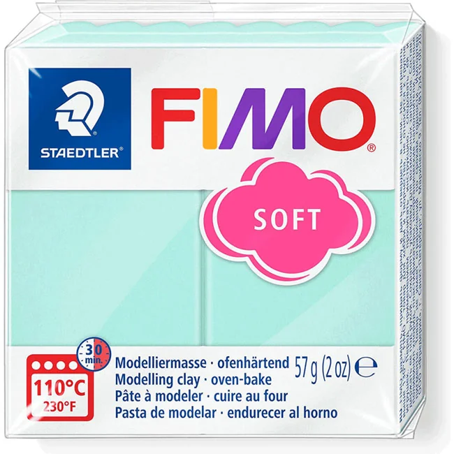 Пластика м'ятна пастельна, 57г, "Soft", Fimo