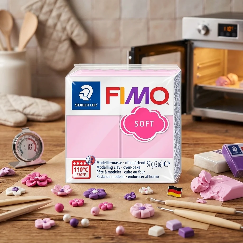 Пластика рожева пастельна, 57г, "Soft ", Fimo
