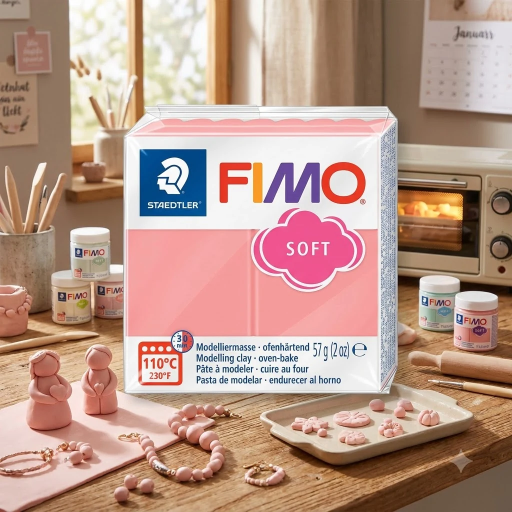 Пластика рожевий грейпфрут, 57г, "Soft", Fimo