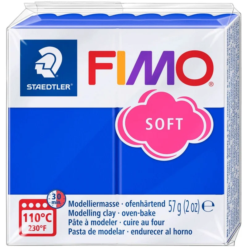 Пластика синя блискуча, 57г, "Soft ", Fimo