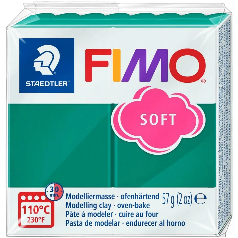 Пластика зелена смарагдова, 57г, "Soft ", Fimo