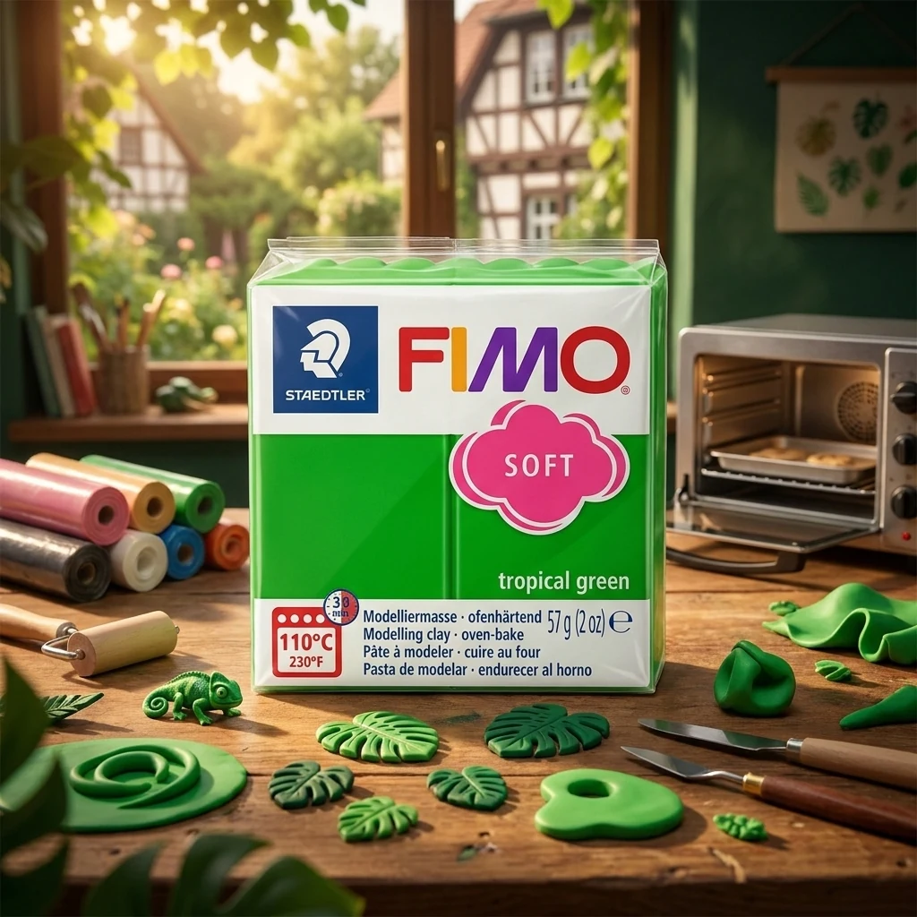 Пластика зелена тропічна, 57г, "Soft ", Fimo
