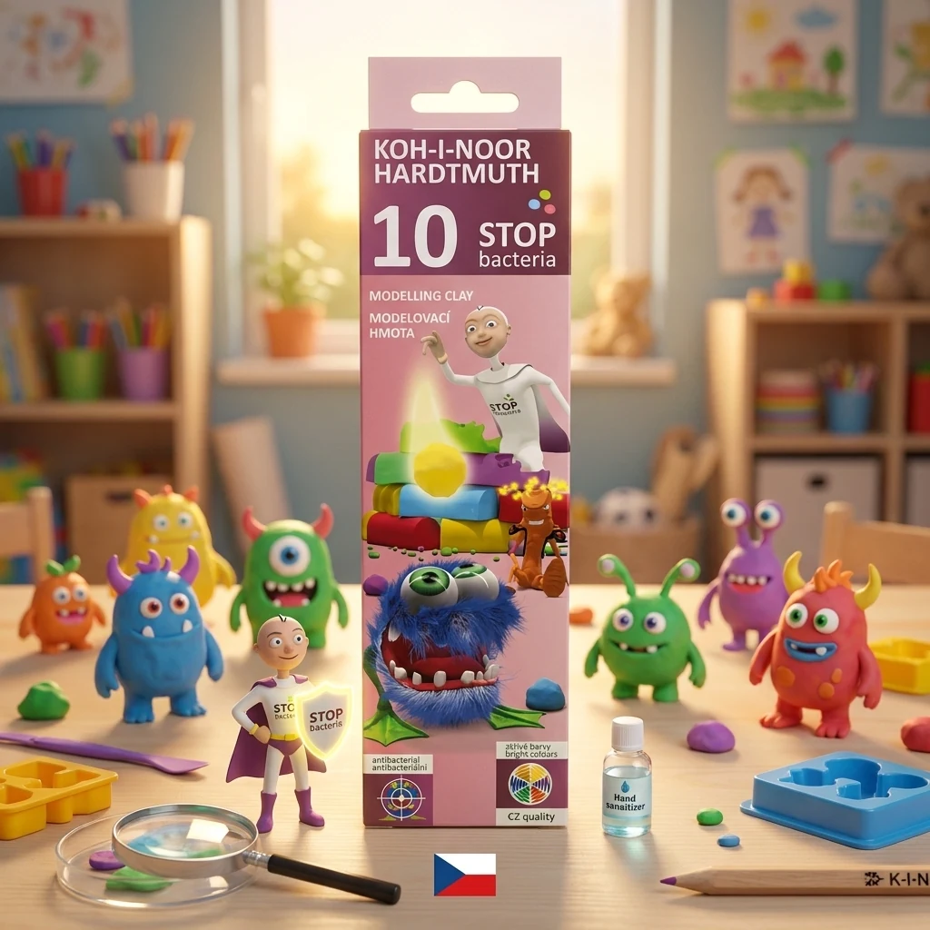 Пластилін 10 кольорів 200 г "Stop bacteria" K-I-N