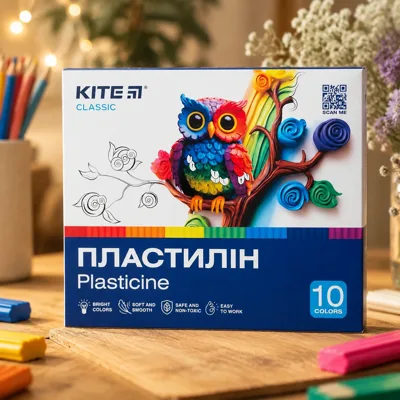 Пластилін 10 кольорів Kite Classic 200 г K-084