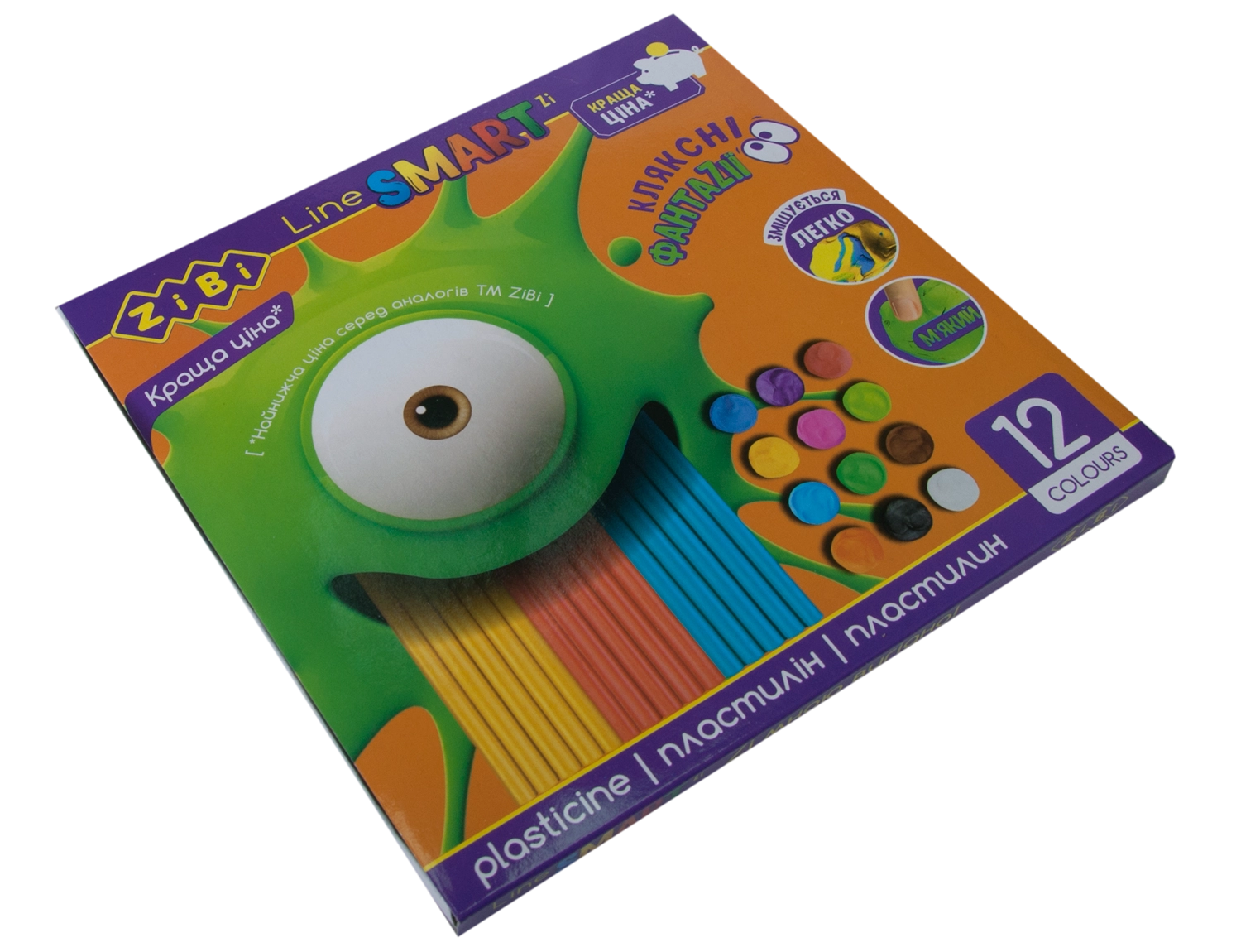 Пластилін 12 кольорів, 240 г, SMART Line ZB.6224 — фото 2