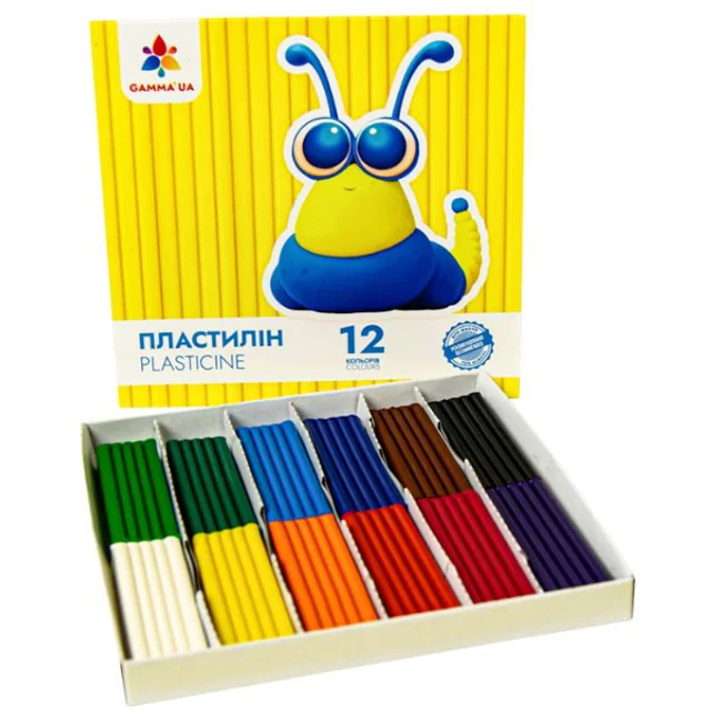Пластилін 12 кольорів Гамма "Захоплення" 192 г + стек — фото 2