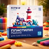 Пластилін 12 кольорів Kite Classic 240 г K-1086 — фото 1