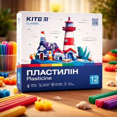 Пластилін 12 кольорів Kite Classic 240 г K-1086