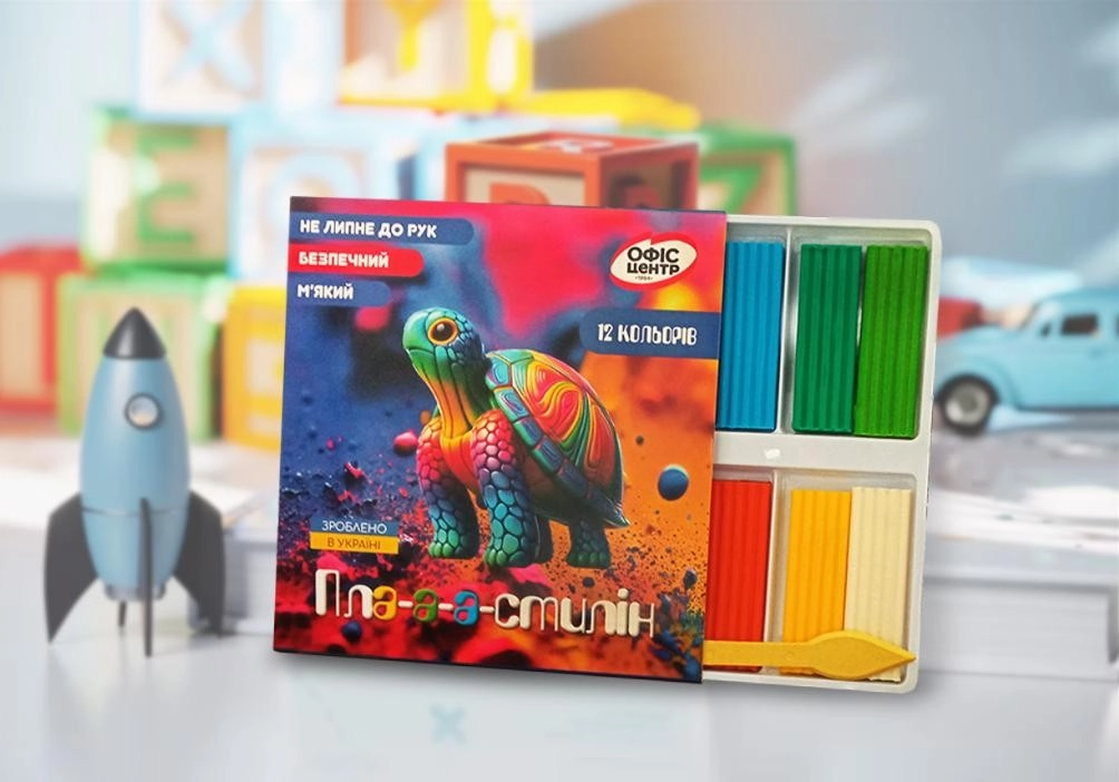 Пластилін 12 кольорів Офіс Центр 240г ОС12-111 — фото 2