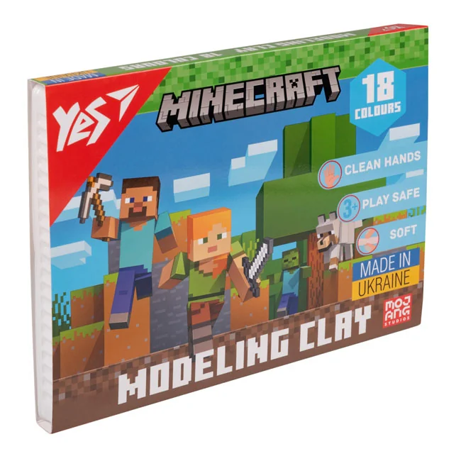 Пластилін 18 кольорів 360 г "Minecraft" Yes