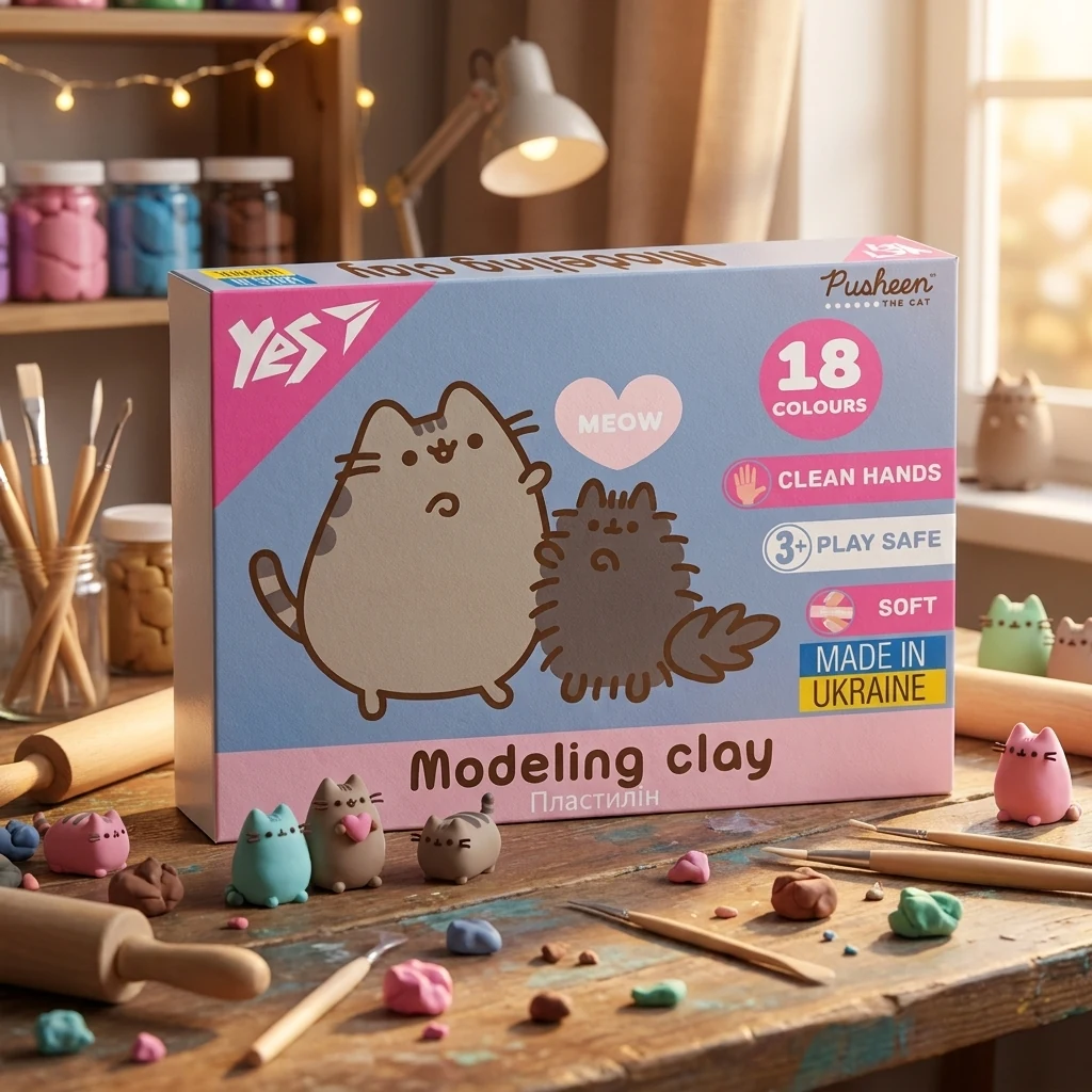 Пластилін 18 кольорів 360 г "Pusheen" Yes
