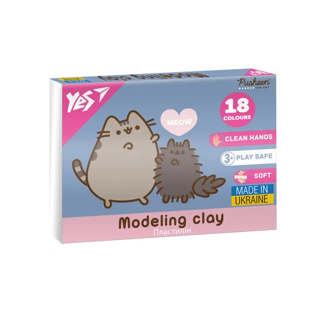Пластилін 18 кольорів 360 г "Pusheen" Yes