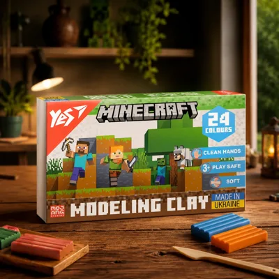 Пластилін 24 кольори YES Minecraft 480г