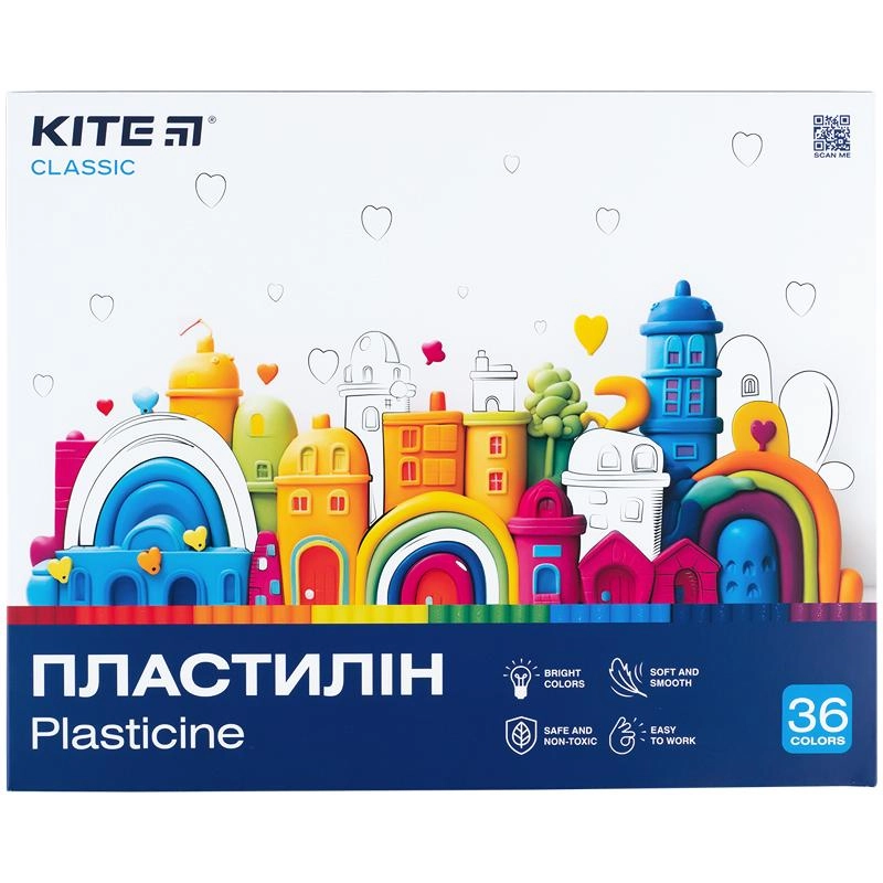 Пластилін 36 кольорів Kite Classic 720 г K-078 — фото 3