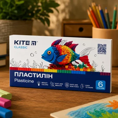 Пластилін 6 кольорів Kite Classic 120 г K-081