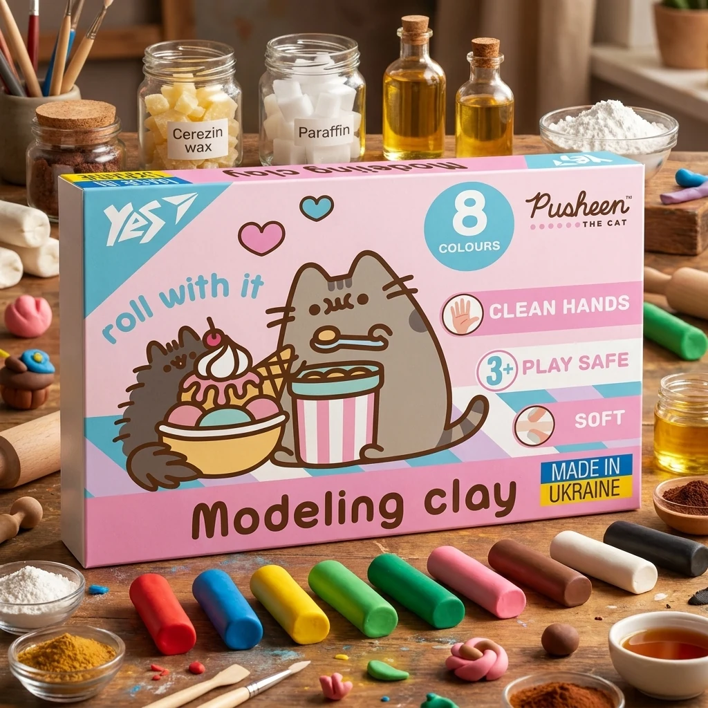 Пластилін 8 кольорів 160 г "Pusheen" Yes