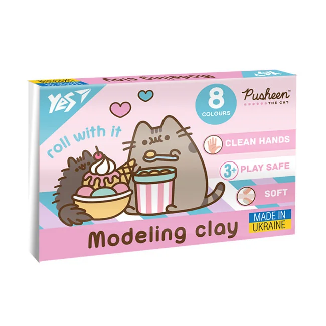 Пластилін 8 кольорів 160 г "Pusheen" Yes