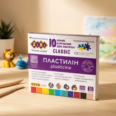 Пластилін CLASSIC ZiBi 10 кольорів 200г ZB.6232