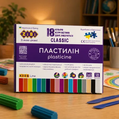 Пластилін CLASSIC ZiBi 18 кольорів 360г ZB.6235