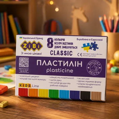 Пластилін CLASSIC ZiBi 8 кольорів 160г ZB.6231