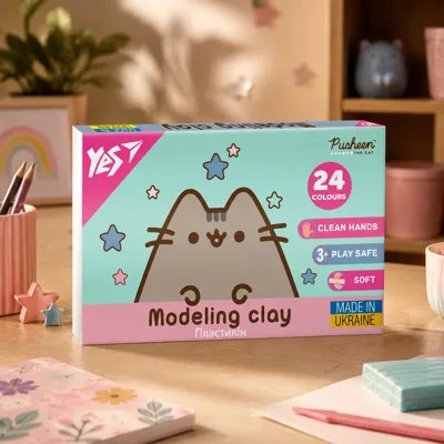 Пластилін Yes 24 кольори 480г Pusheen
