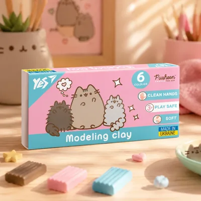 Пластилін Yes 6 кольорів 120г Pusheen 540651